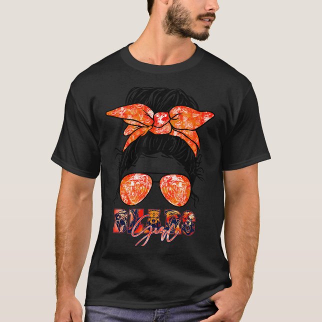 Retro Bears Girl Messy Bun Srts Team Matching Appa T-Shirt (Front)