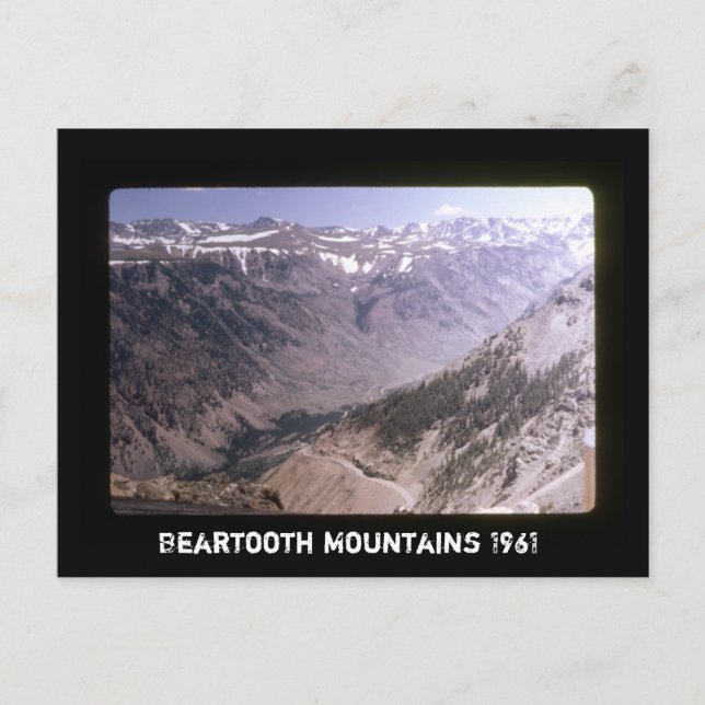 Retro Beartooth Mountains Scenic Highway Landscape Postcard (Front)