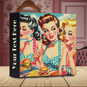 Retro Beauties Pin Up 3 Ring Binder