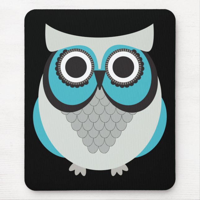 Retro Beautiful Owl Mouse Pad (Front)