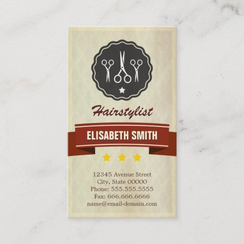 Retro Beauty Salon - Hair Stylist Business Card Templates