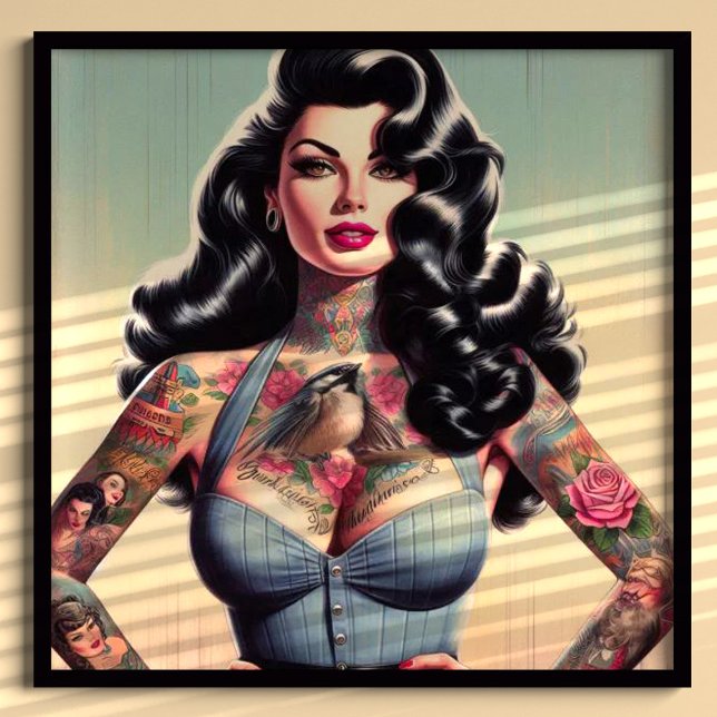 Retro Beauty Tattooed Pin up Poster (Creator Uploaded)