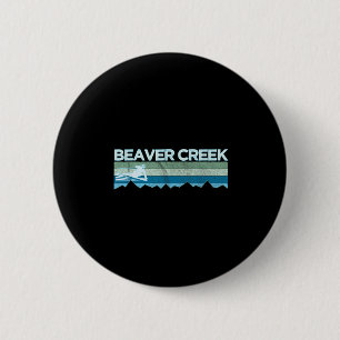 Retro Beaver Creek, Colorado Distressed Skiing  Button