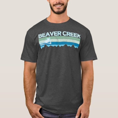 Retro Beaver Creek Colorado Distressed Skiing T_Shirt