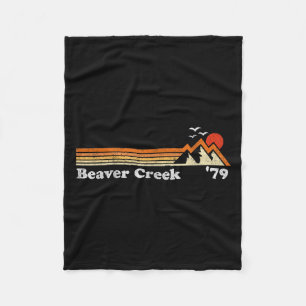 Retro Beaver Creek Ski Resort Colorado Snowboard S Fleece Blanket