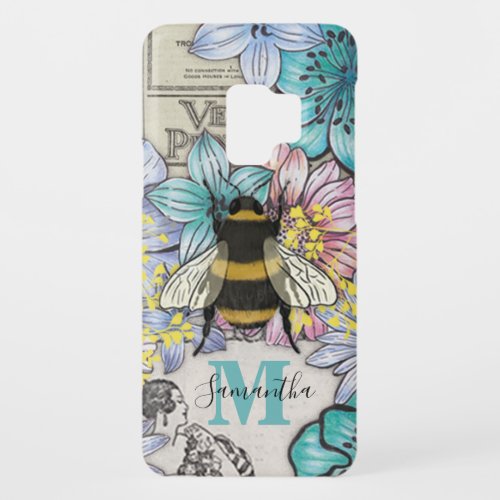 Retro Bee floral greenery iPhone Case