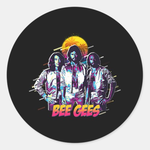 Retro Bee Gees Stay in Alive Outlaw Classic Round Sticker