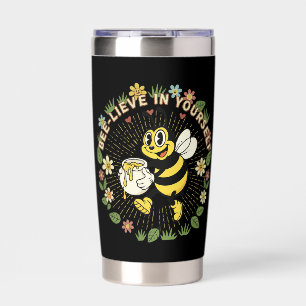 Retro Bee-lieve In Yourself Vintage Honey Bee Insulated Tumbler