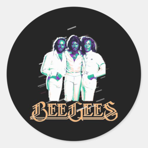 Retro Bee Tees Gees Cartoons Fan Gift Classic Round Sticker