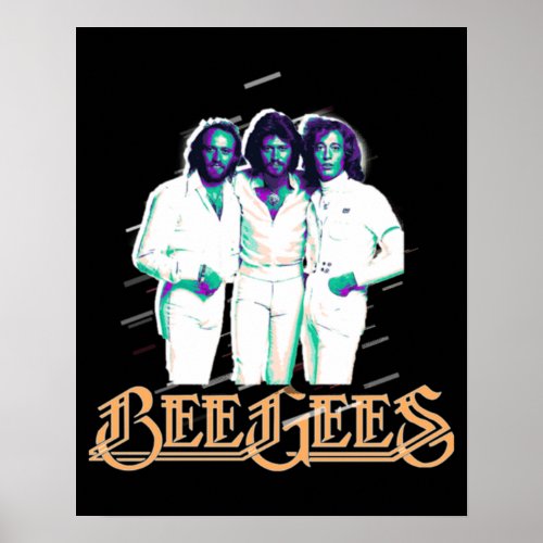 Retro Bee Tees Gees Cartoons Fan Gift Poster