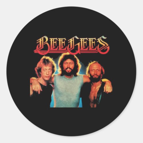 Retro Bee Tees Gees Women Gift Classic Round Sticker