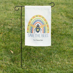 Retro Beekeeper Apiary Organic Honey Bee Rainbow Garden Flag