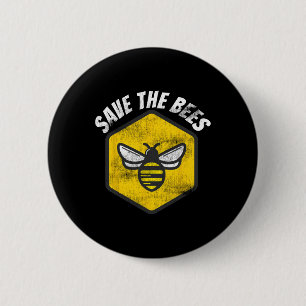 Retro Beekeeper Honeybee Awareness Save The Bees E Button