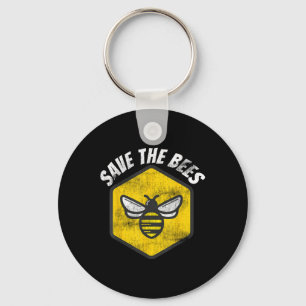 Retro Beekeeper Honeybee Awareness Save The Bees E Keychain