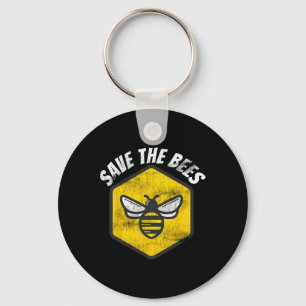 Retro Beekeeper Honeybee Awareness Save The Bees E Keychain