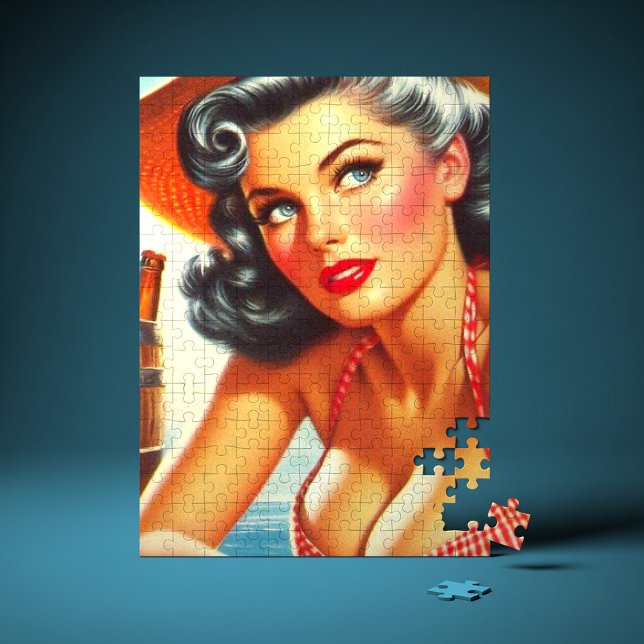 Retro Beer Country Girl Jigsaw Puzzle (Creator Uploaded)
