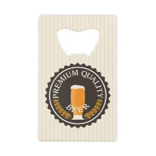 Retro Beer Label with Your Name Credit Card Bottle Opener