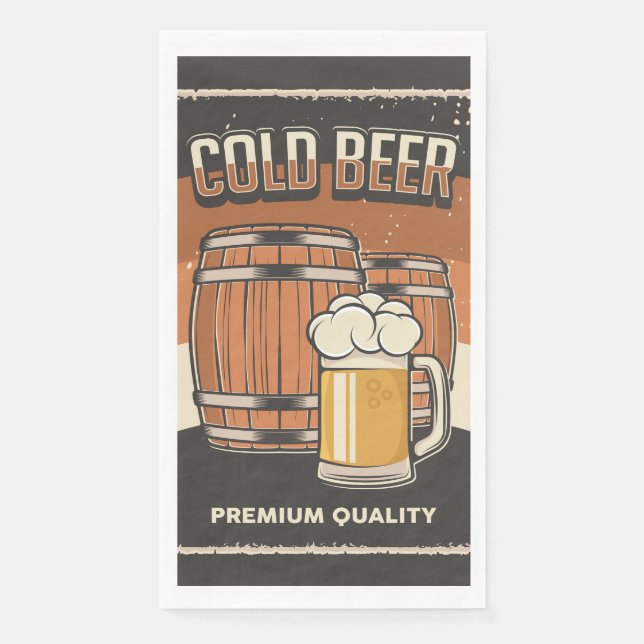 Retro beer lovers party  paper guest towels (Front)