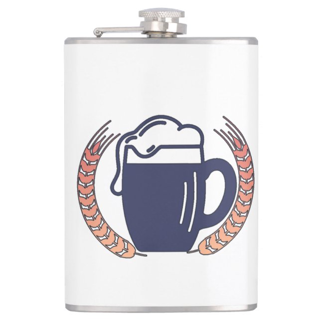 Retro Beer Mug Flask (Front)