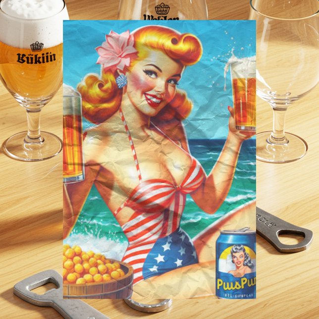 Retro Beer Pin-up Tissue Paper (Creator Uploaded)