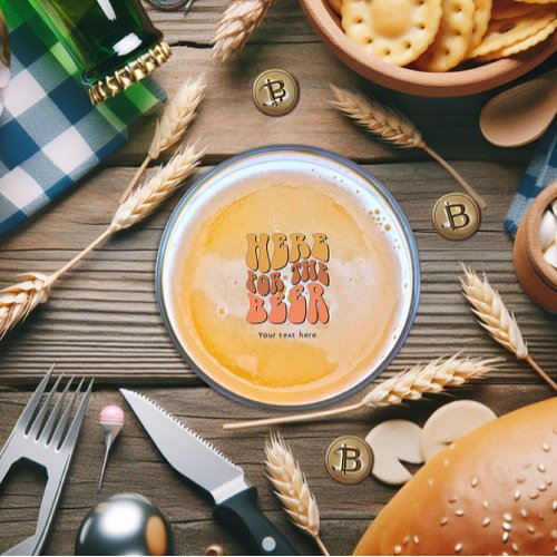 Retro Beer Tasting Party Round Paper Coaster