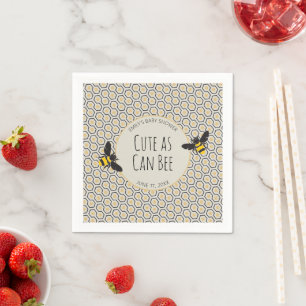 Retro Bees and Honeycomb Baby Shower Napkins