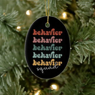 Retro Behavior Squad Behavioral Therapist Ceramic Ornament