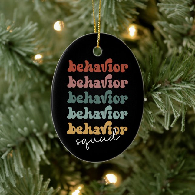 Retro Behavior Squad Behavioral Therapist Ceramic Ornament (Tree)