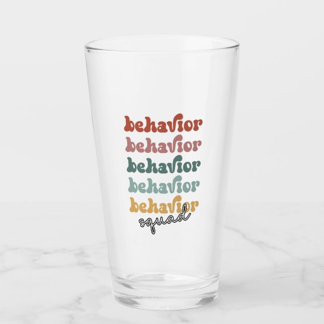 Retro Behavior Squad Behavioral Therapist Glass (Front)