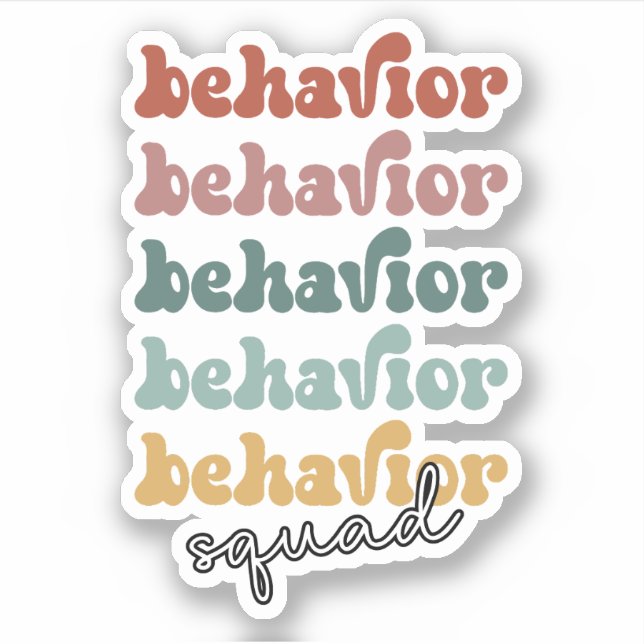 Retro Behavior Squad Behavioral Therapist Sticker (Front)