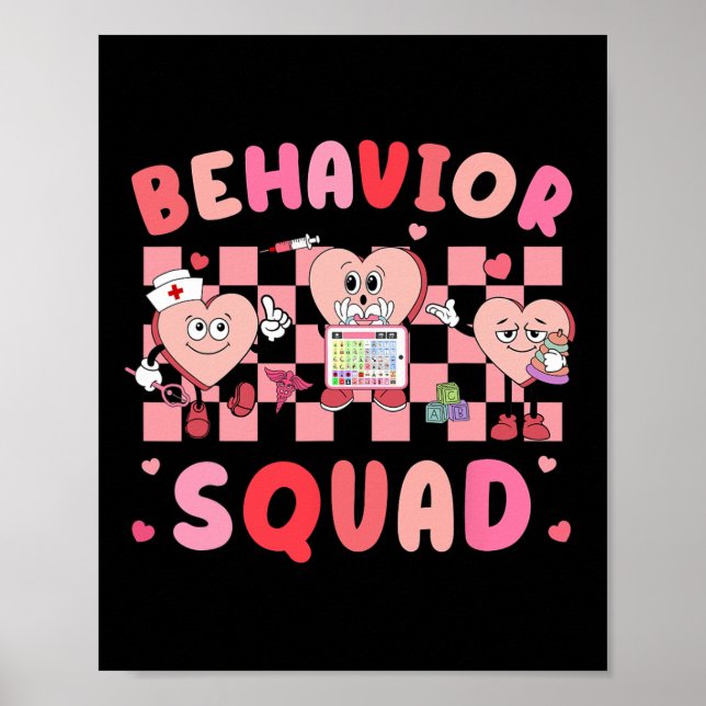 Retro Behavior Therapist Valentine Applied Behavio Poster (Front)