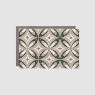 Retro Beige & Brown Geometric Shapes Car Magnet