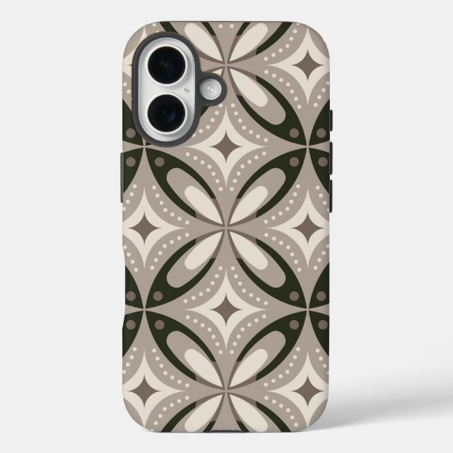 Retro Beige & Brown Geometric Shapes Case-Mate iPhone Case (Back)