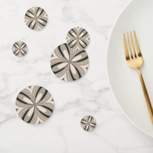 Retro Beige & Brown Geometric Shapes Confetti