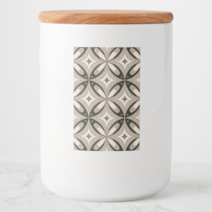 Retro Beige & Brown Geometric Shapes Food Label