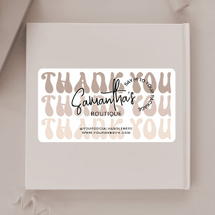 Retro Beige Business Thank You For Purchase Label