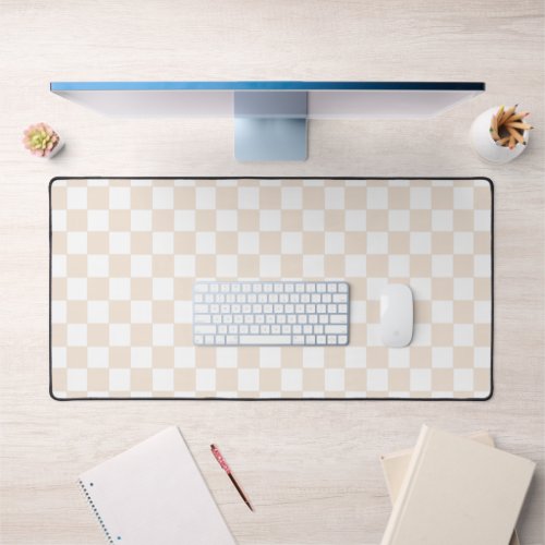 Retro Beige Checkered Desk Mat