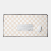 Retro Beige Checkered Desk Mat (Keyboard & Mouse)