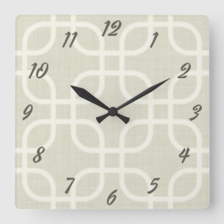 Retro Beige Geometric Square Wall Clock