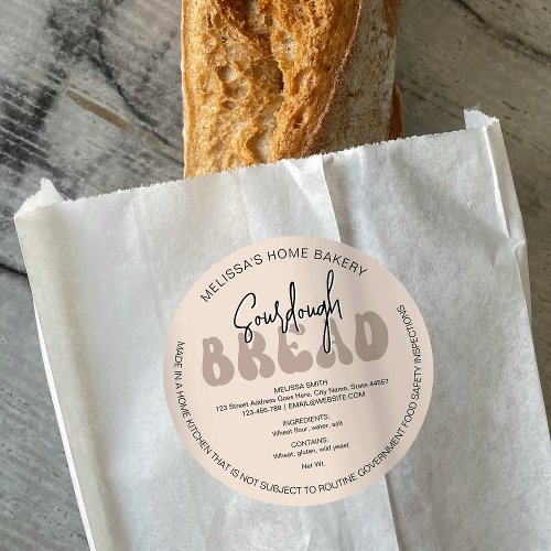 Retro Beige Loaf of Bread Modern Cottage Bakery Classic Round Sticker