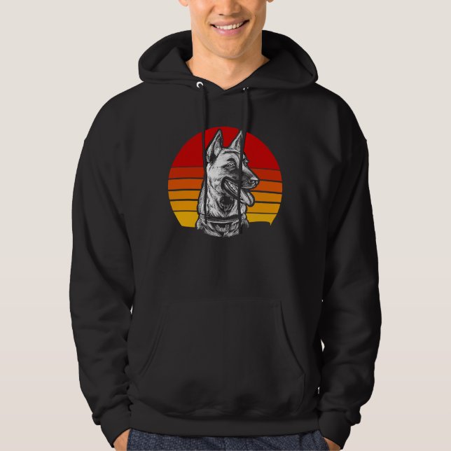 Retro Belgian Malinois  3 Hoodie (Front)