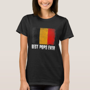 Retro Belgium Flag Best Pops Ever  Father's Day T-Shirt