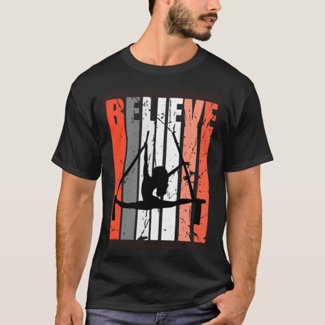 Retro Believe Aerialist Dancer Silk Female Orange  T-Shirt (Front)