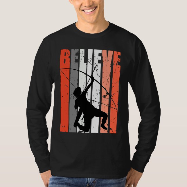 Retro Believe Archery Archer Bow Arrow Orange Whit T-Shirt (Front)