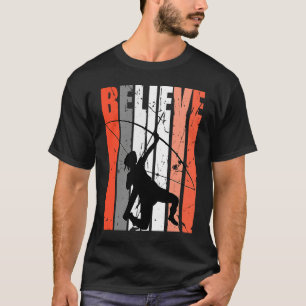 Retro Believe Archery Archer Bow Arrow Orange Whit T-Shirt