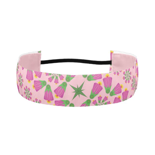Retro Bell Flower Mandalas Pink Headband (Front)