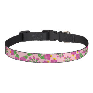 Retro Bell Flower Mandalas Pink Pet Collar