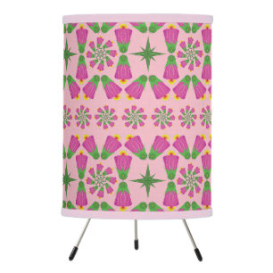 Retro Bell Flower Mandalas Pink Table Lamp