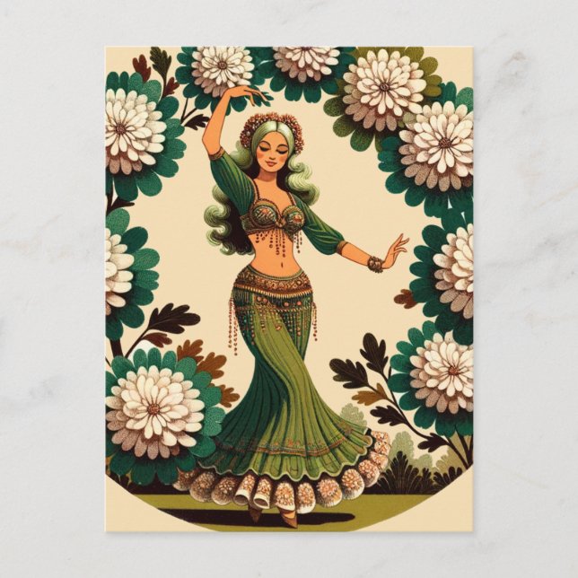 Retro Belly Dancer                                 Postcard (Front)