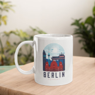 Retro Berlin Skyline Germany Coffee Mug